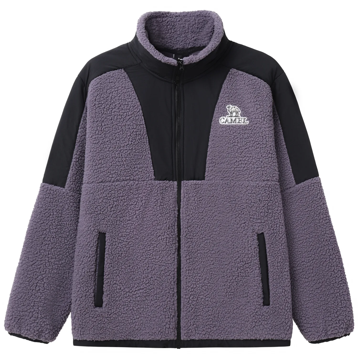 Теплая флисовая коллекция, мужская одежда CAMEL, Brush Sleeve Purple/Phantom Black