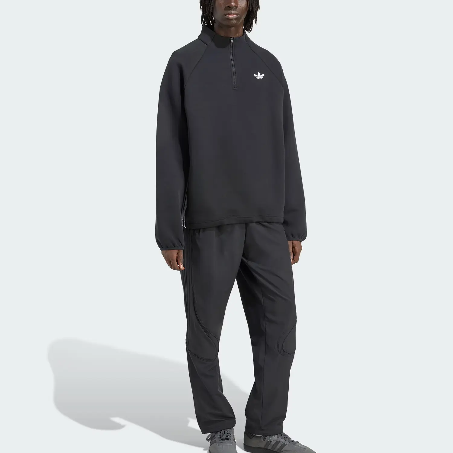 Свитшот Adicolor Spacer Drill Top мужской Adidas Originals, черный — фото 3