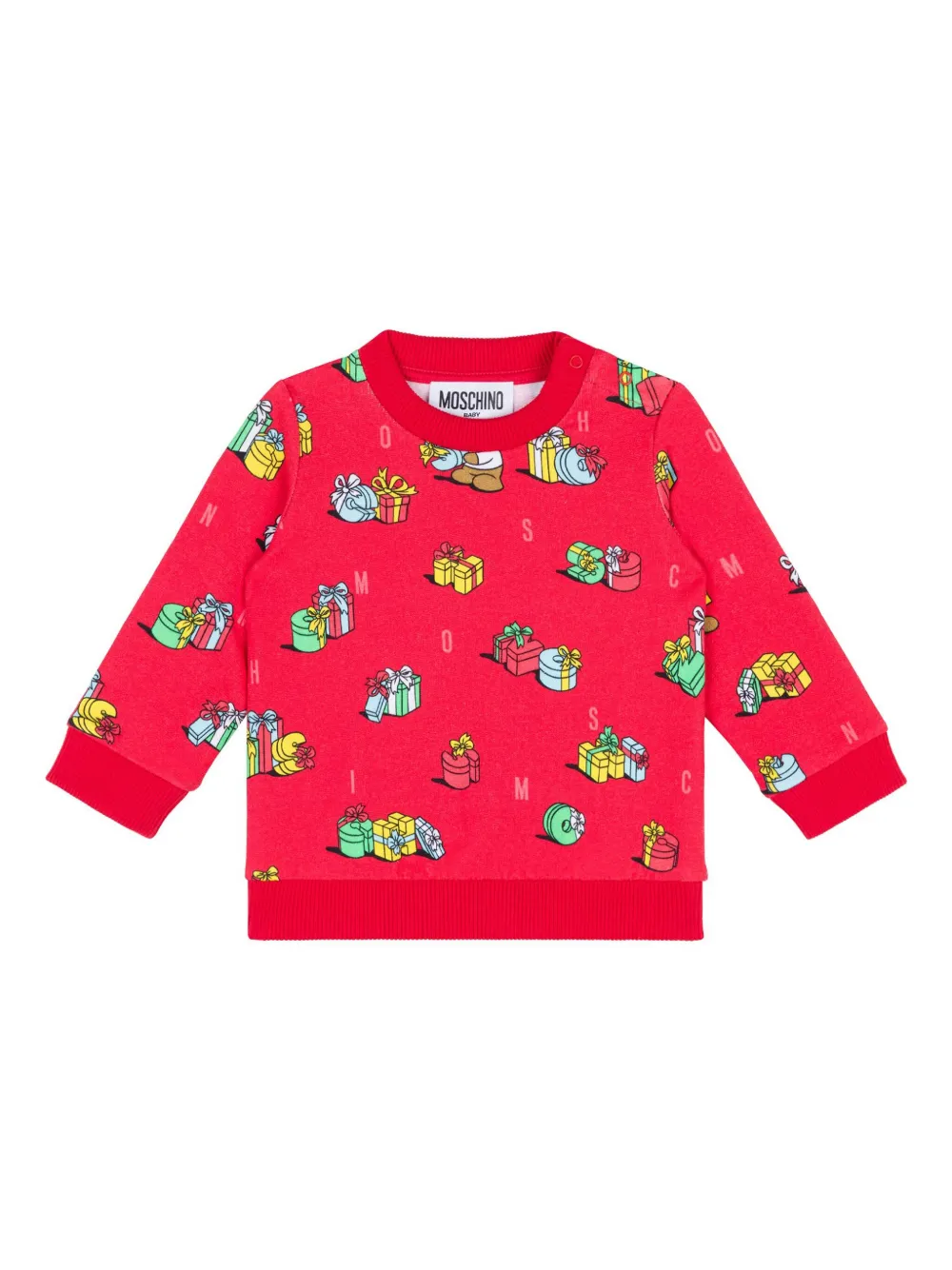 

Толстовка с графичным принтом Moschino Kids, красный