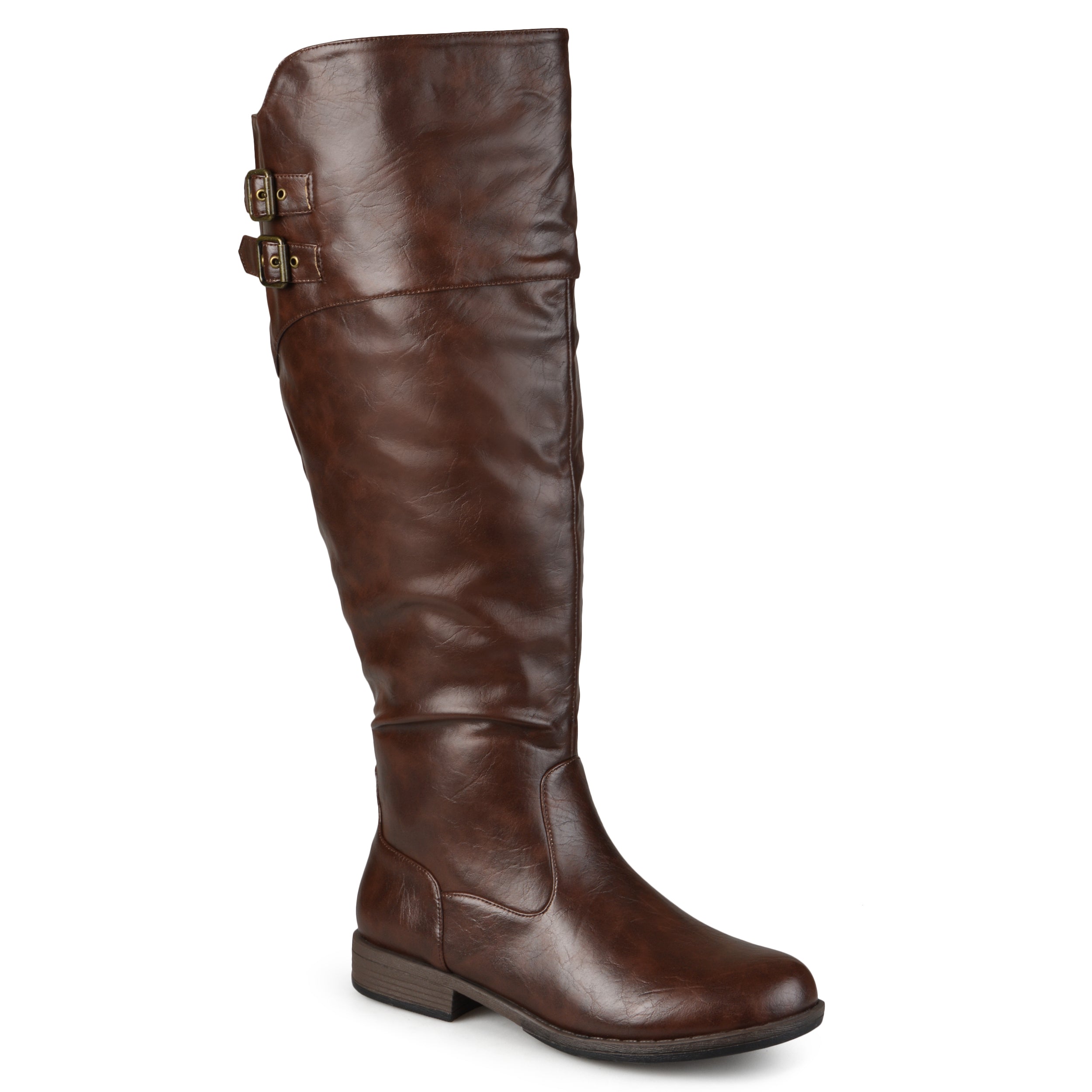 Journee Collection Женские сапоги Tori с расширенной голенищем, коричневый