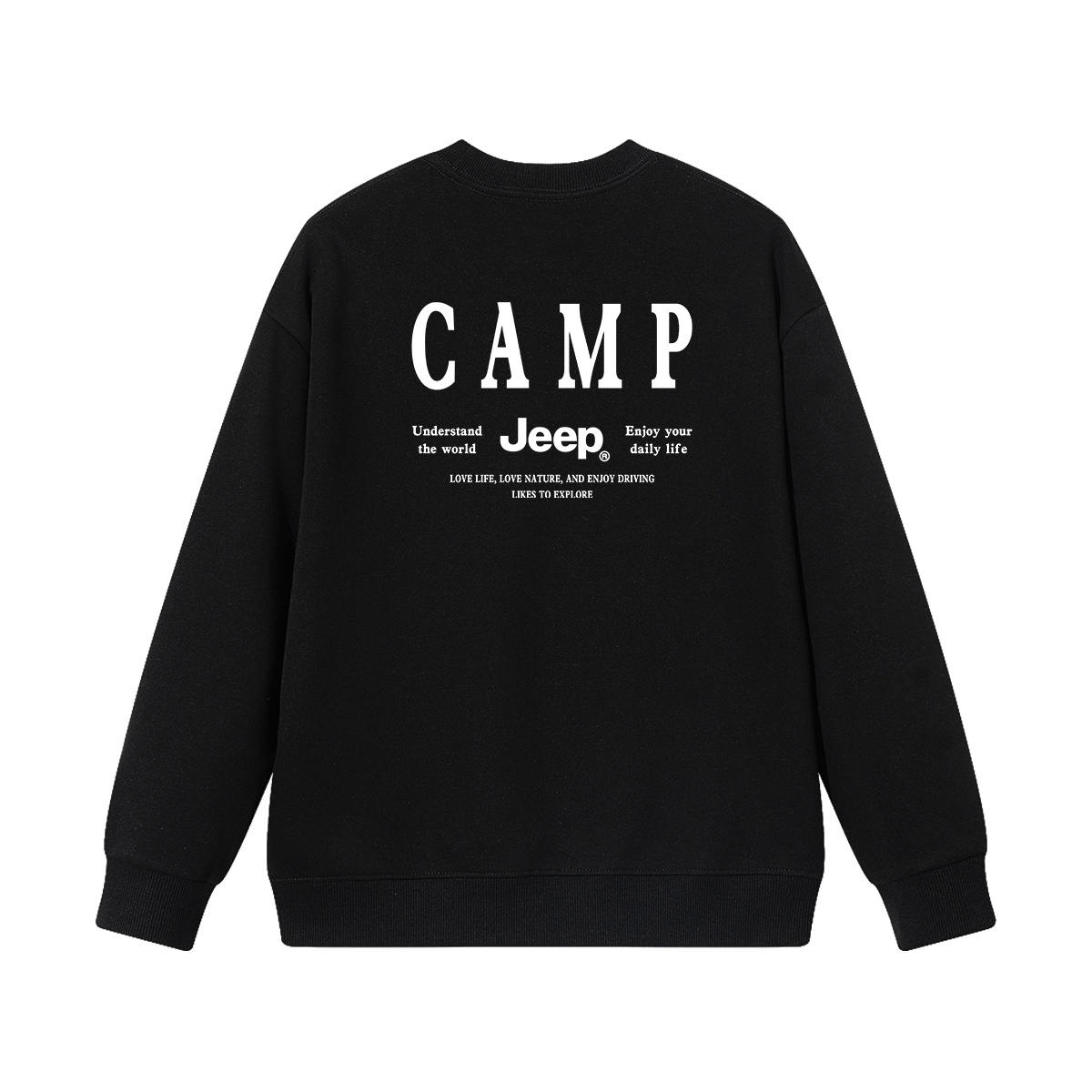 Детская толстовка с круглым вырезом утолщенная Jeep, new year красный fleece-lined — фото 2