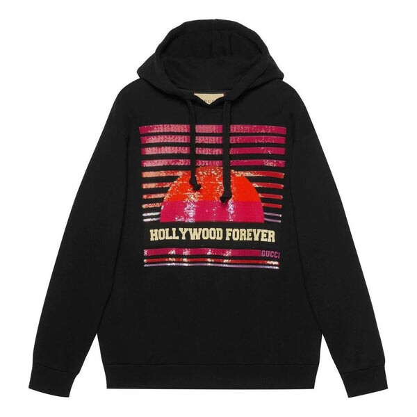 

Толстовка hollywood forever hoodie 'black red' Gucci, черный