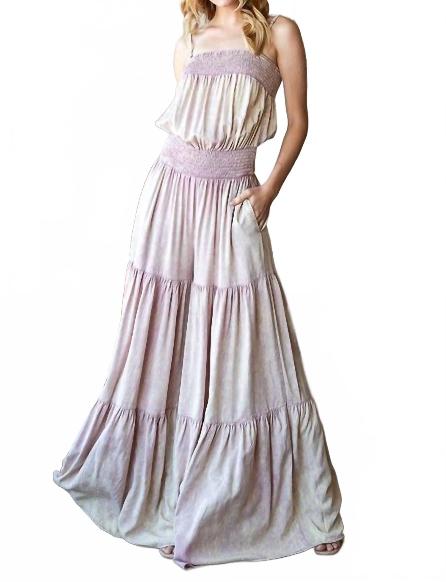 

Розовый комбинезон с минеральной мойкой и рюшами Oli & Hali