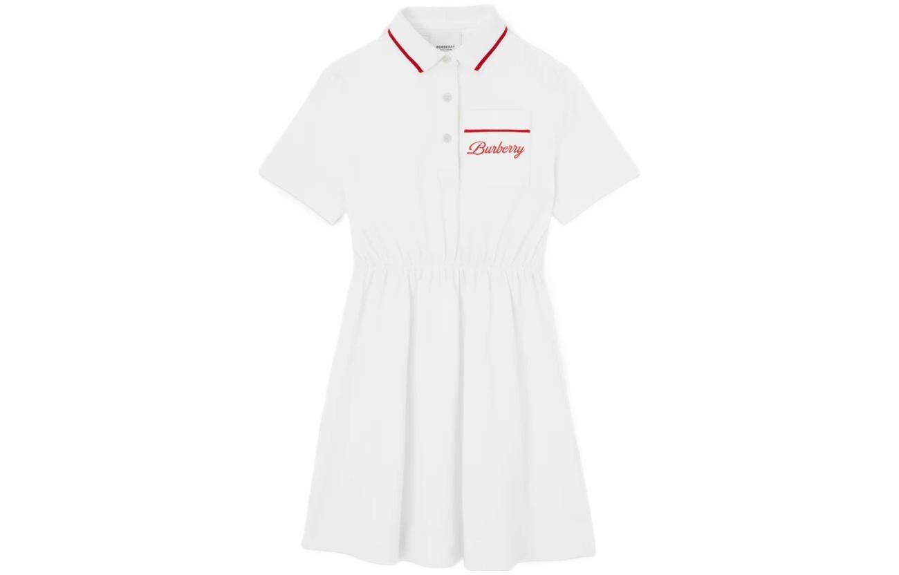 

Детское платье Burberry Kids, цвет White