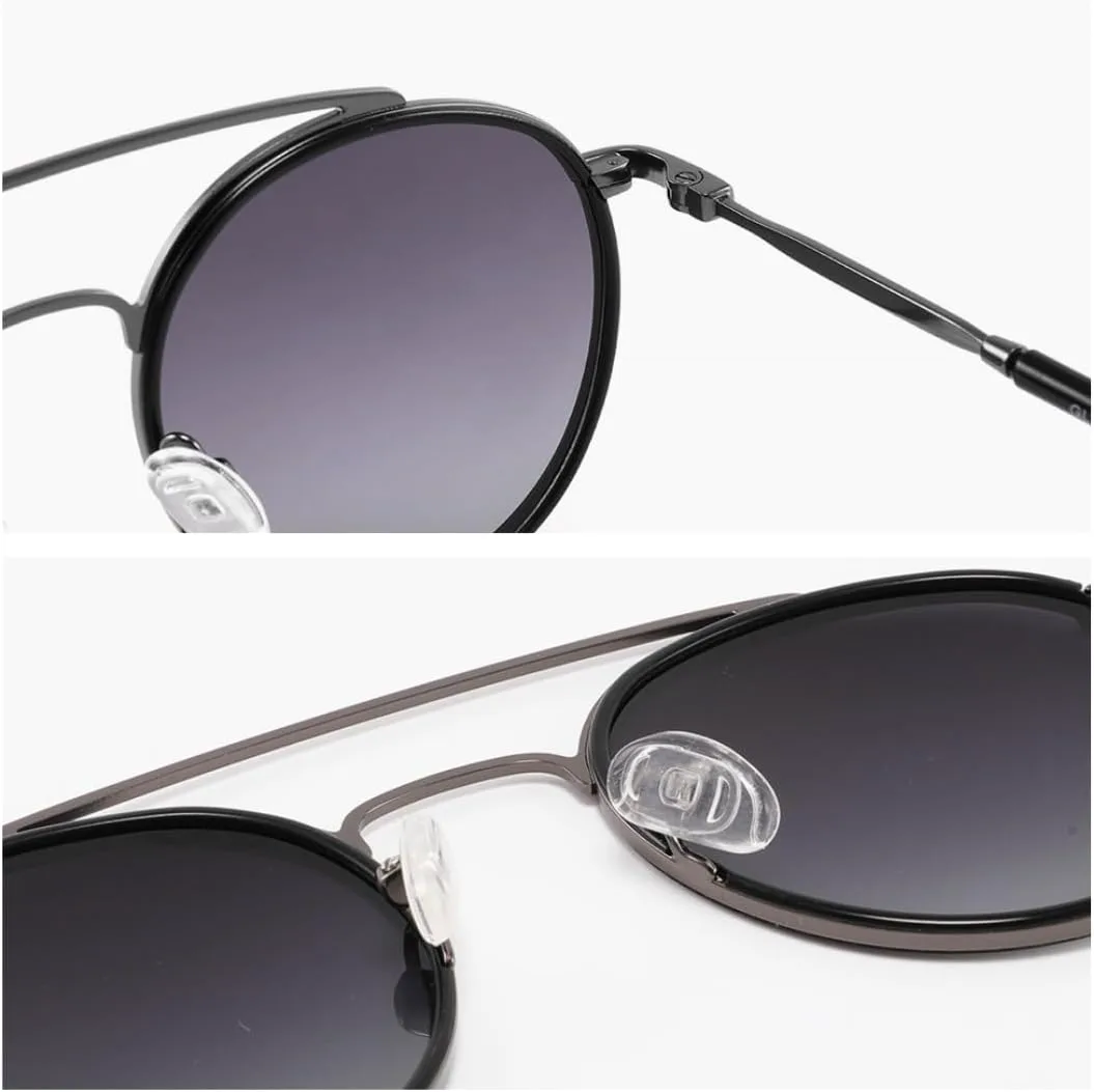 

Винтажные круглые солнцезащитные очки в стиле стимпанк для мужчин и женщин, поляризованные, с защитой от УФ-излучения, модные, металлические TOIPASTN, C4 Black Grey