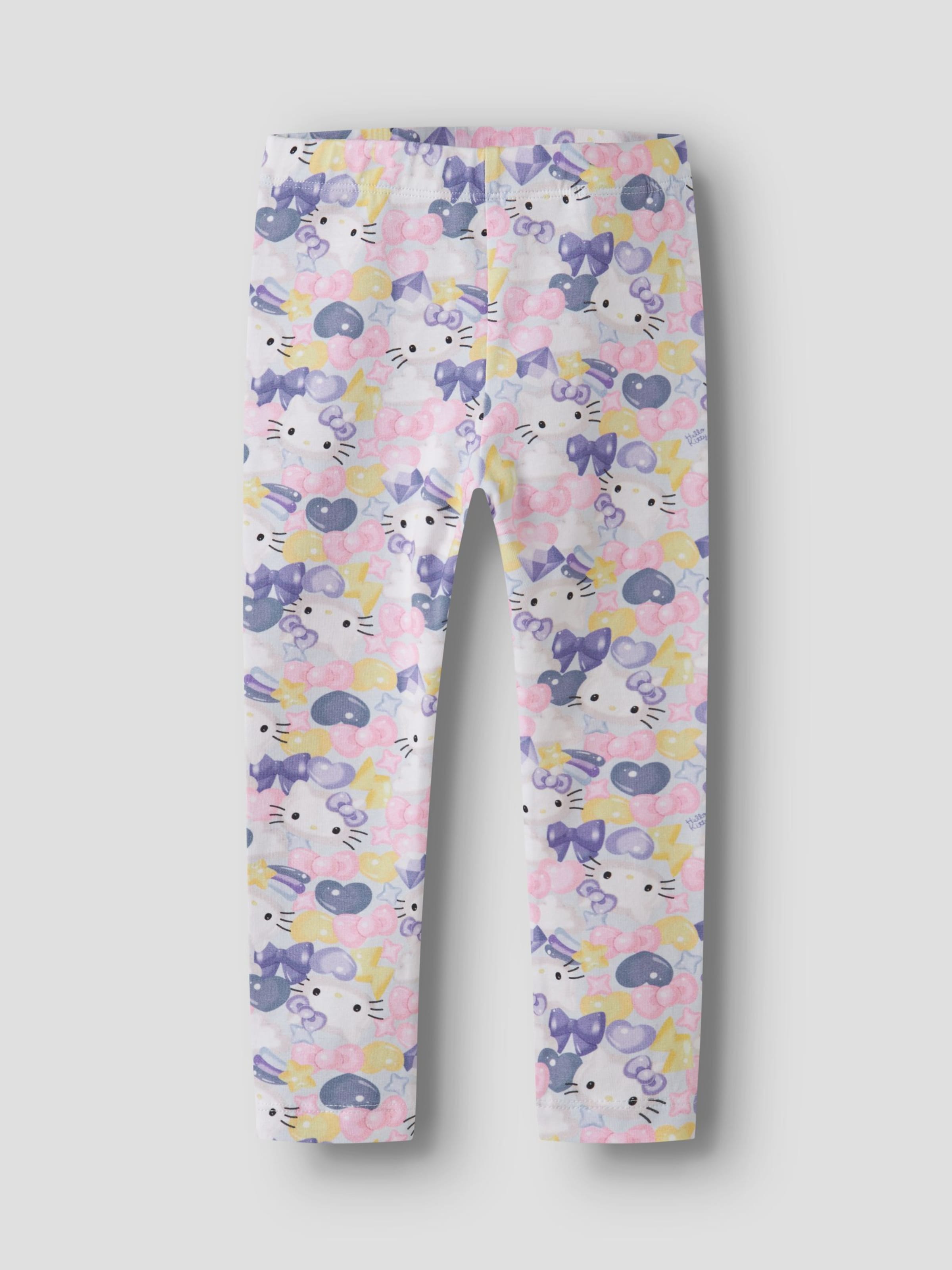 NAME IT Скинни-легинсы 'Hello Kitty' в светло-голубом цвете — фото 3