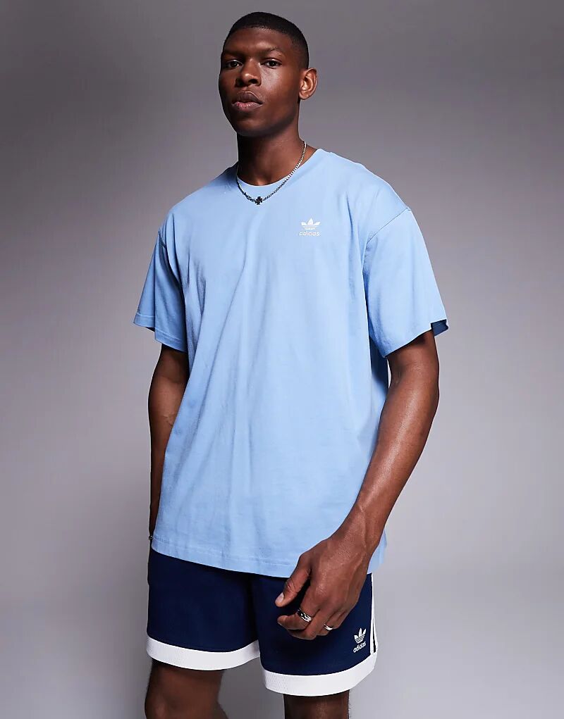 

Футболка adidas Originals Trefoil Essentials синего цвета