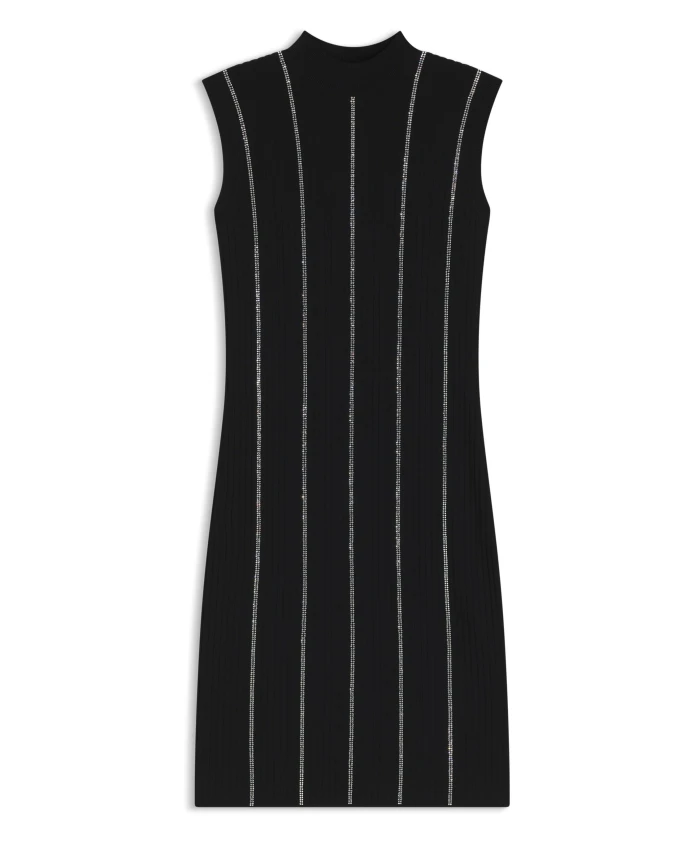 

Платье-Футляр с полосками, украшенными стразами. Hugo, черный