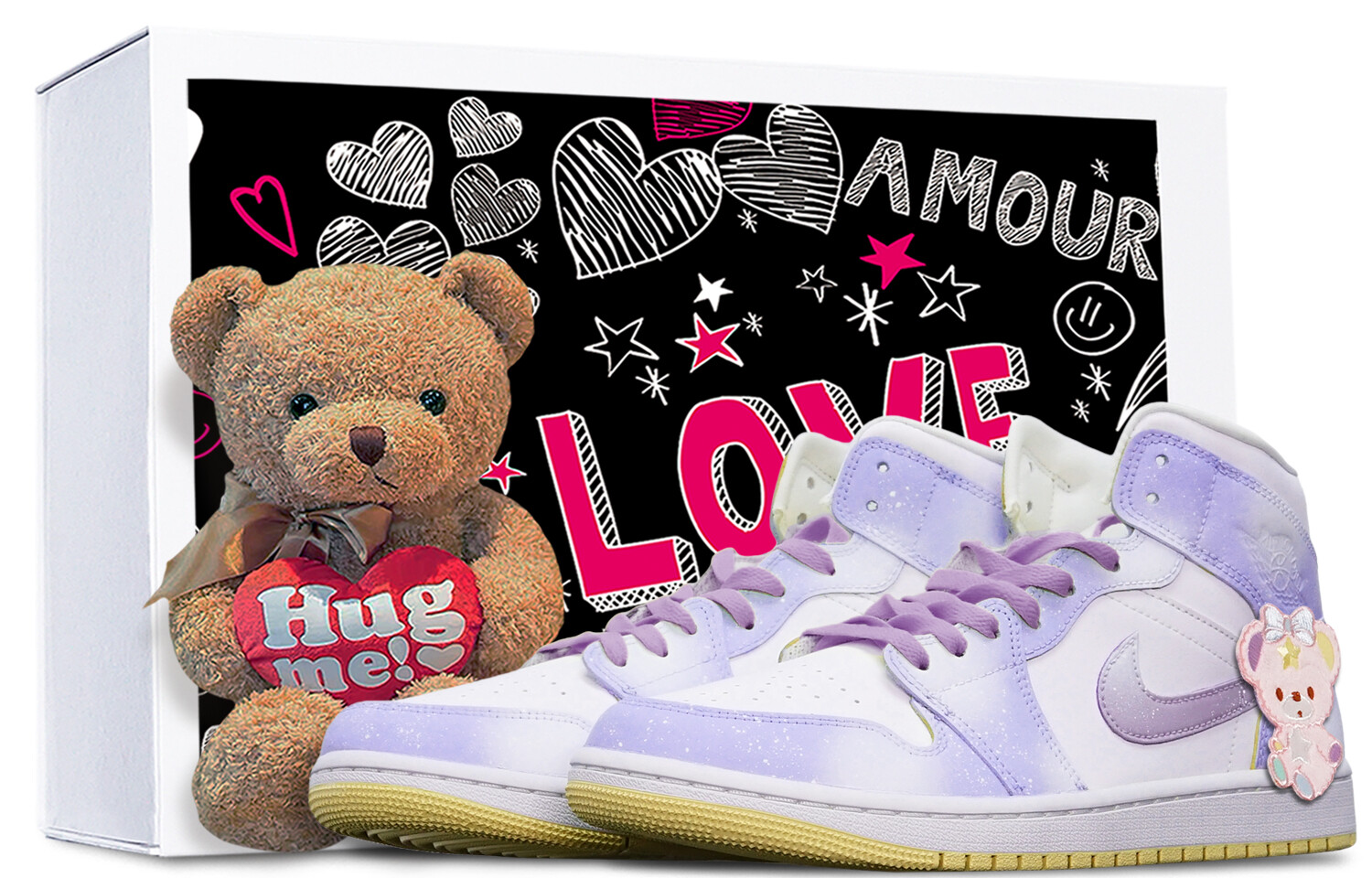 

Кроссовки Air JORDAN 1 Vintage Basketball Shoes Women's High-Top Purple White