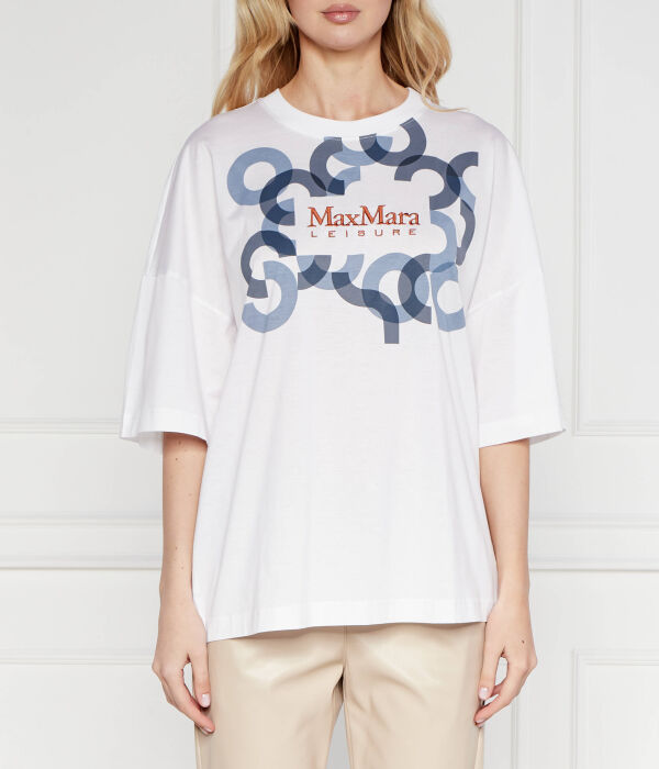 

Футболка Max Mara Leisure Satrapo с надписью, белый