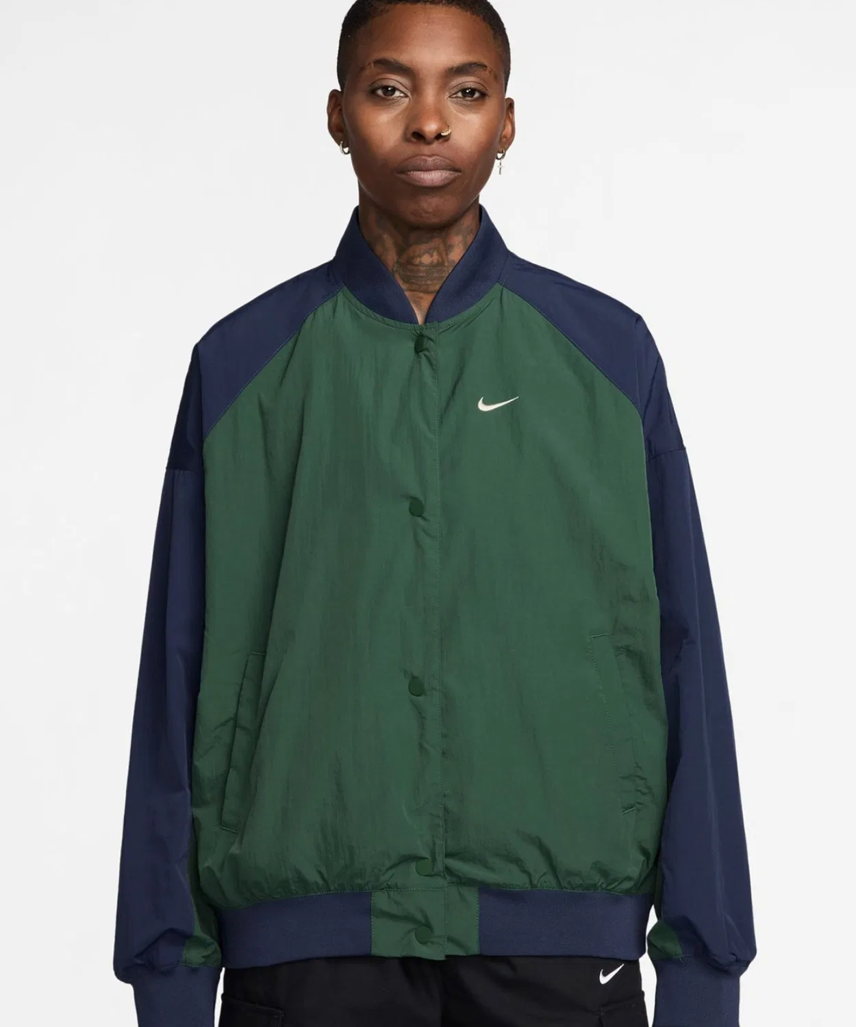 Куртка Nike Sportswear Hybrid Varsity женская, зелёная