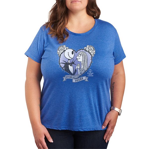 

Футболка Plus size с принтом «Кошмар перед Рождеством» Jack & Sally Disney, Heather Royal Blue