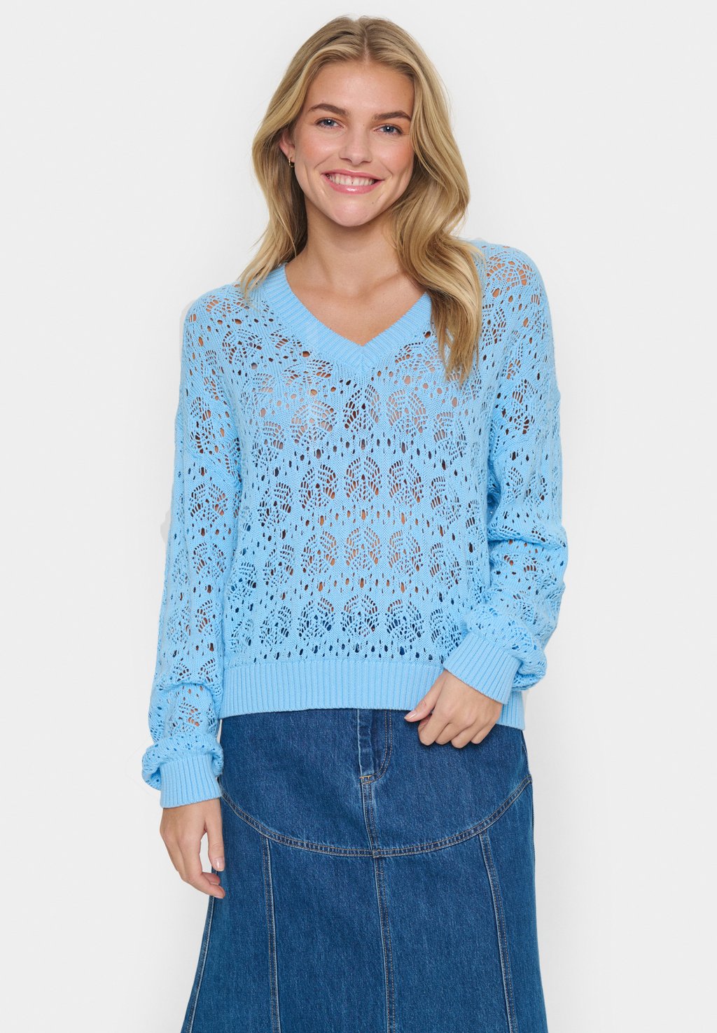 

Джемпер JUNA V-NECK Saint Tropez, бирюзовый