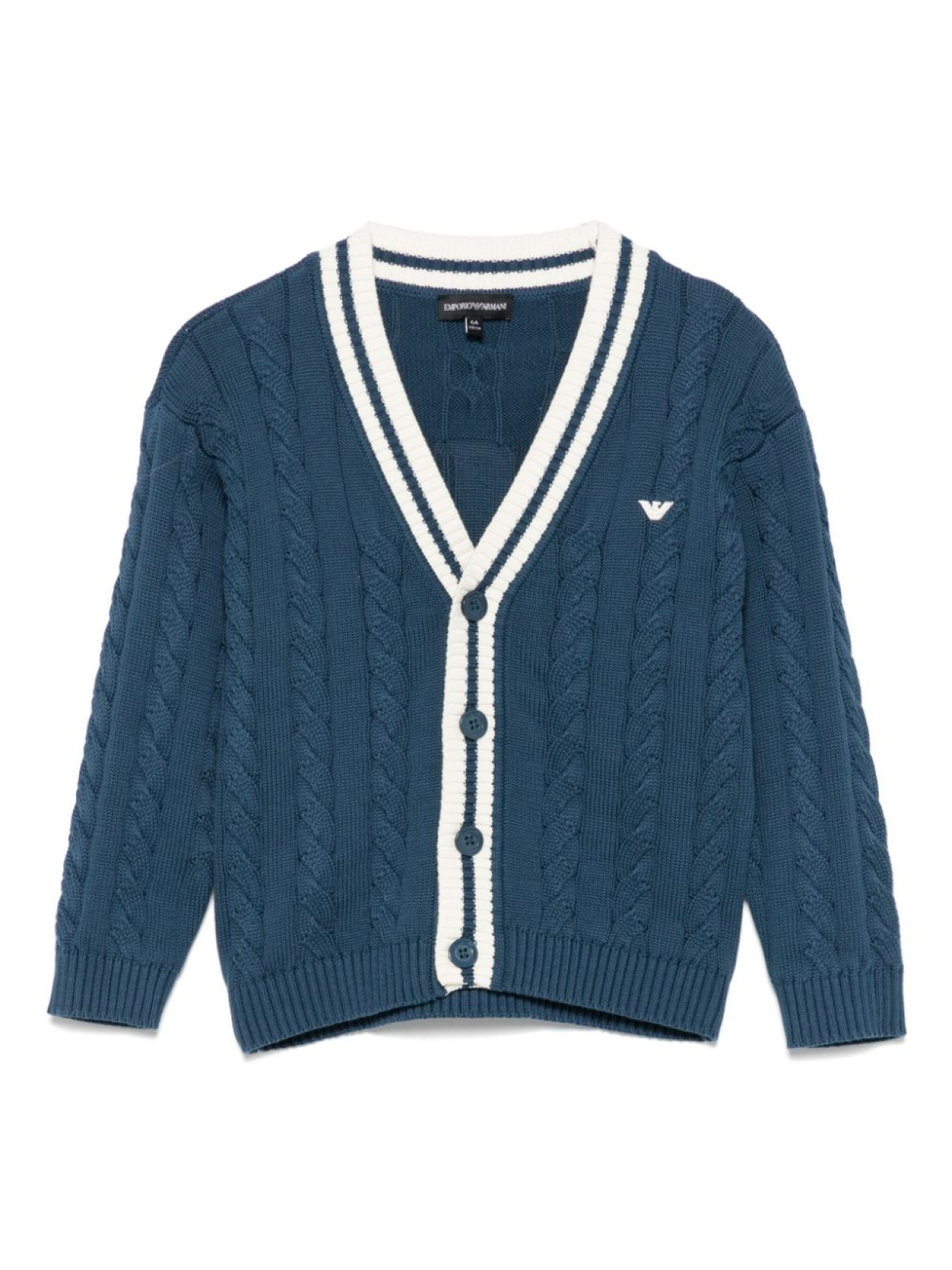 

Emporio Armani Kids кардиган с вышитым логотипом, синий