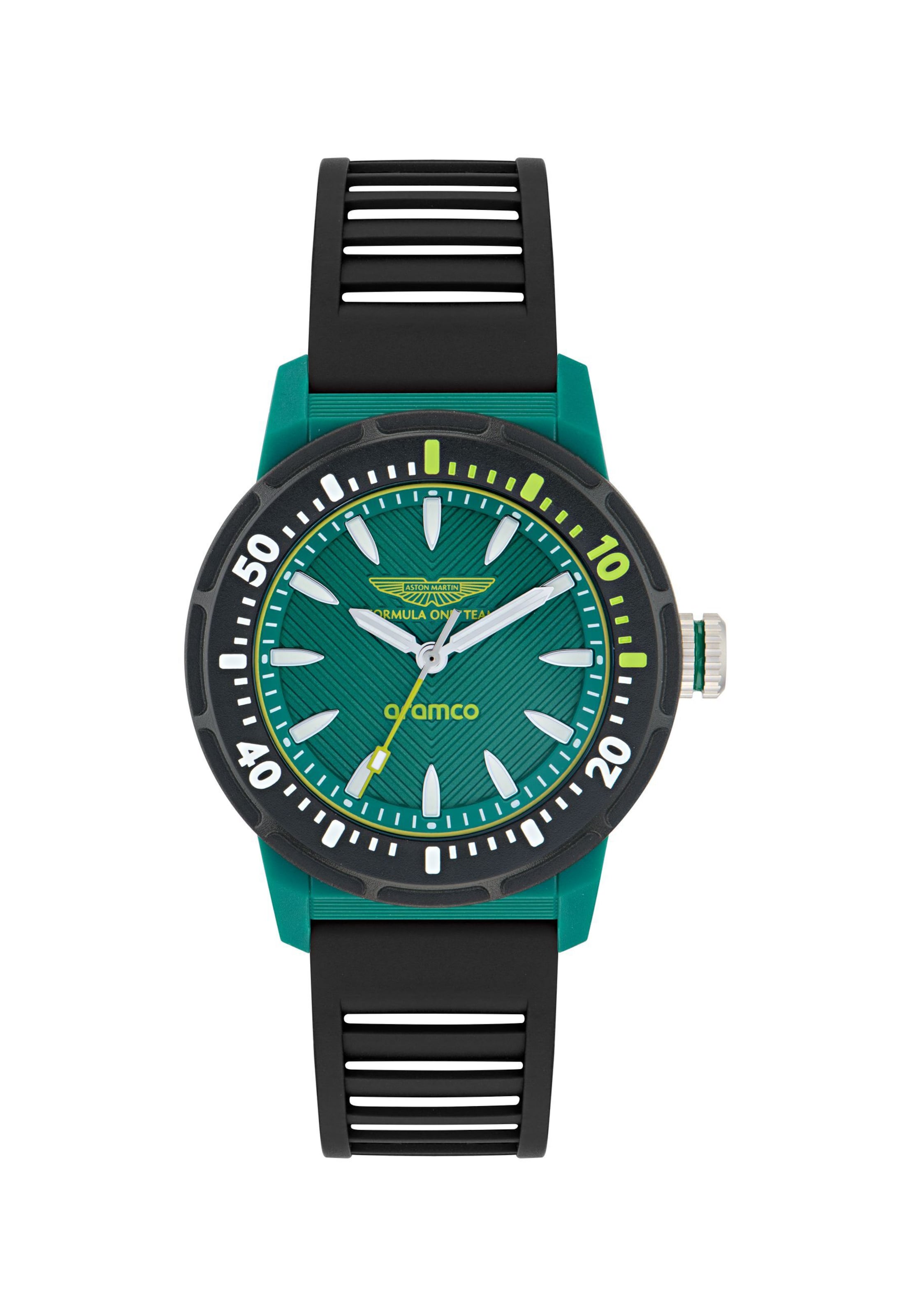 

Aston Martin Aramco Formula One Team Часы Analog 'Pdk' в черном цвете