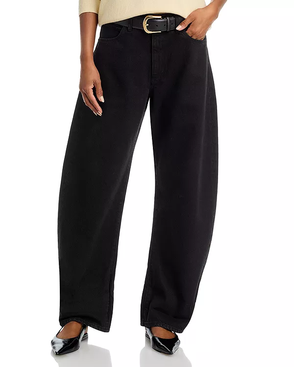 

Черные джинсы с высокой посадкой и широкими штанинами Frame, черный