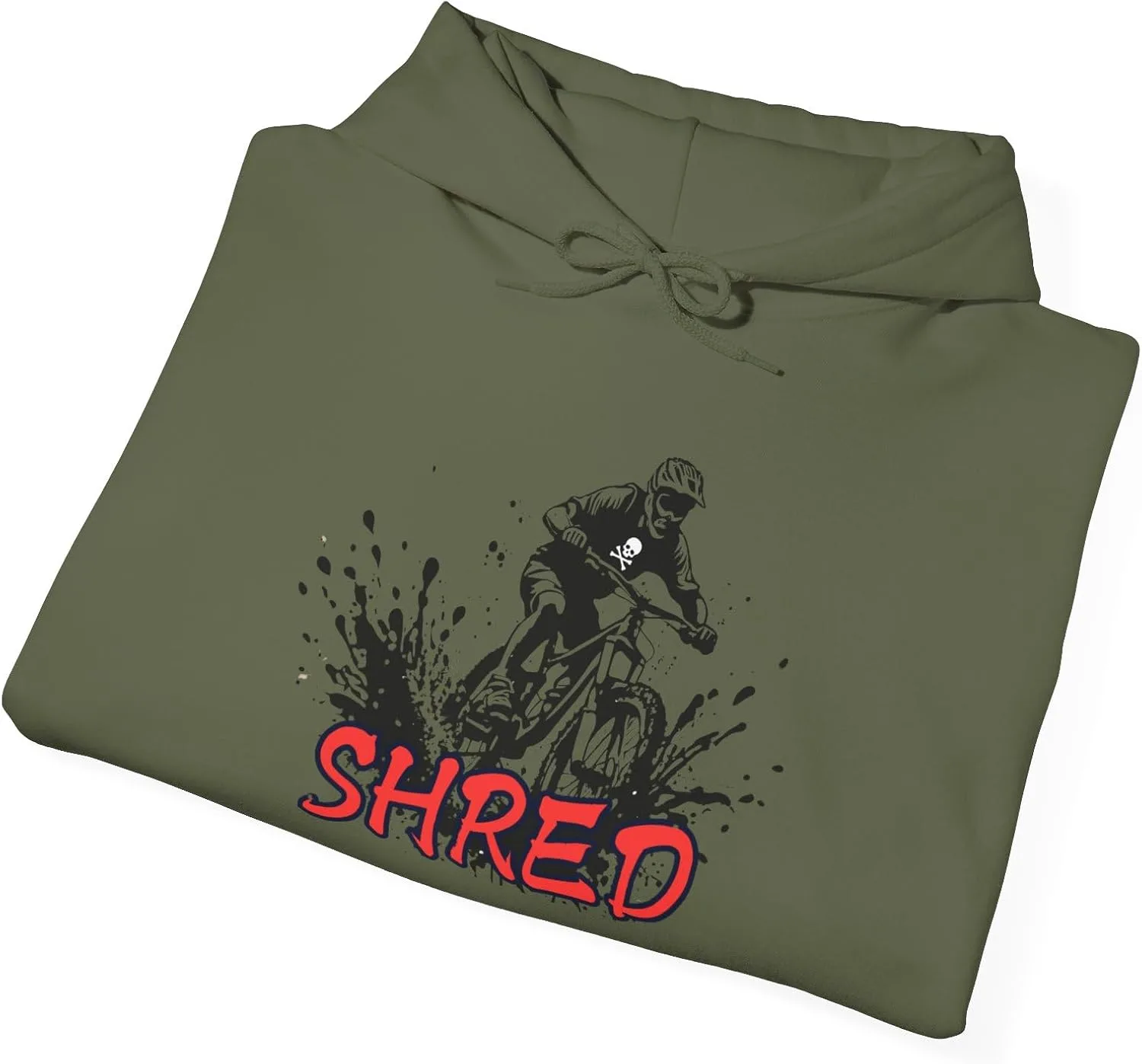 Толстовка с капюшоном унисекс из плотной смесовой ткани Shred GENERIC, зеленый — фото 4