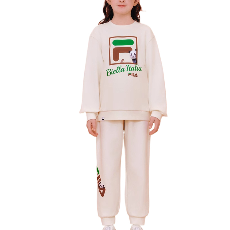 Повседневный спортивный костюм FW25 из 2 предметов для детей 3-7 лет FILA KIDS, белый — фото 3