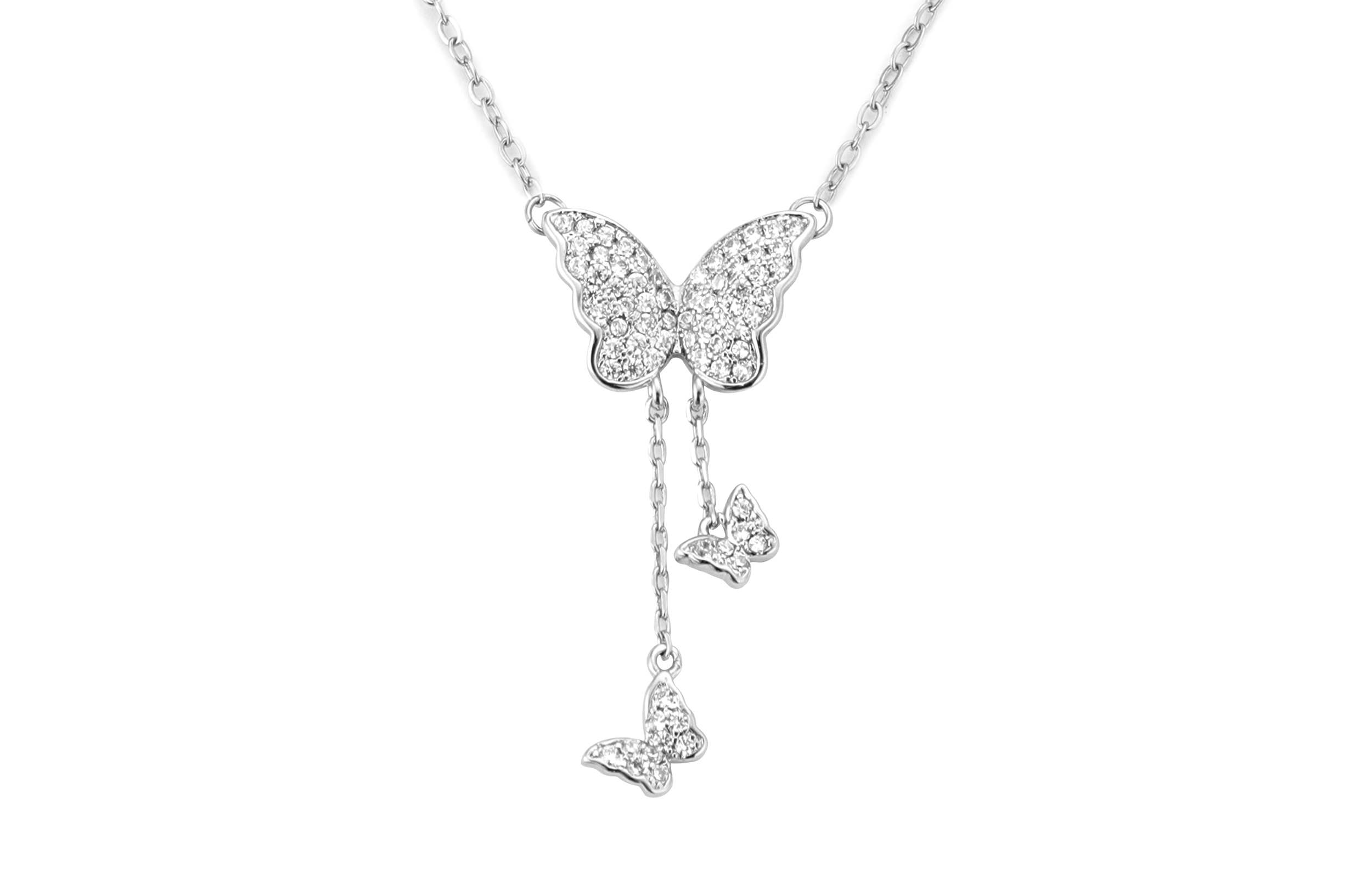 

Медный сплав ожерелье для женщин VIVIWELL, Fringe Butterfly Necklace