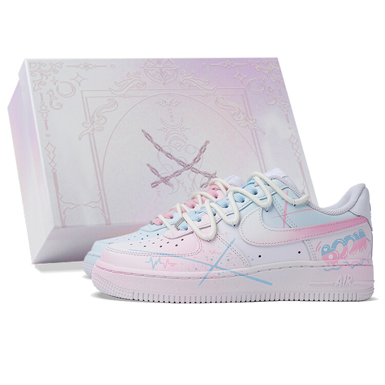 

Кроссовки Nike Air Force 1 Skateboarding Shoes Women's Low-top Pink/blue, розовый