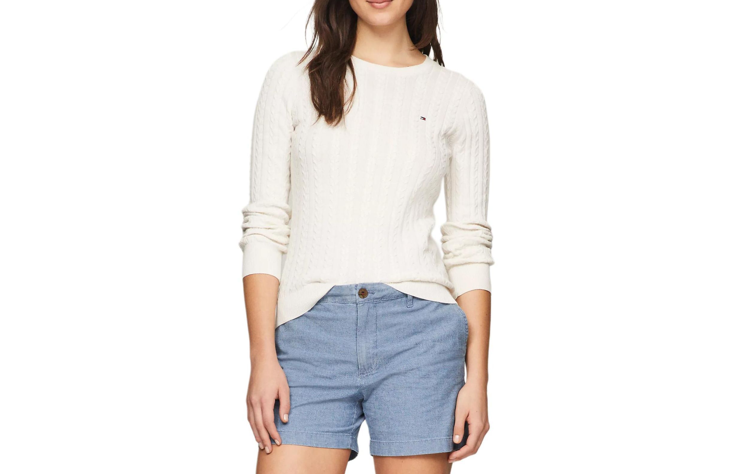 Кабельный свитер женский White Tommy Hilfiger, черный — фото 3