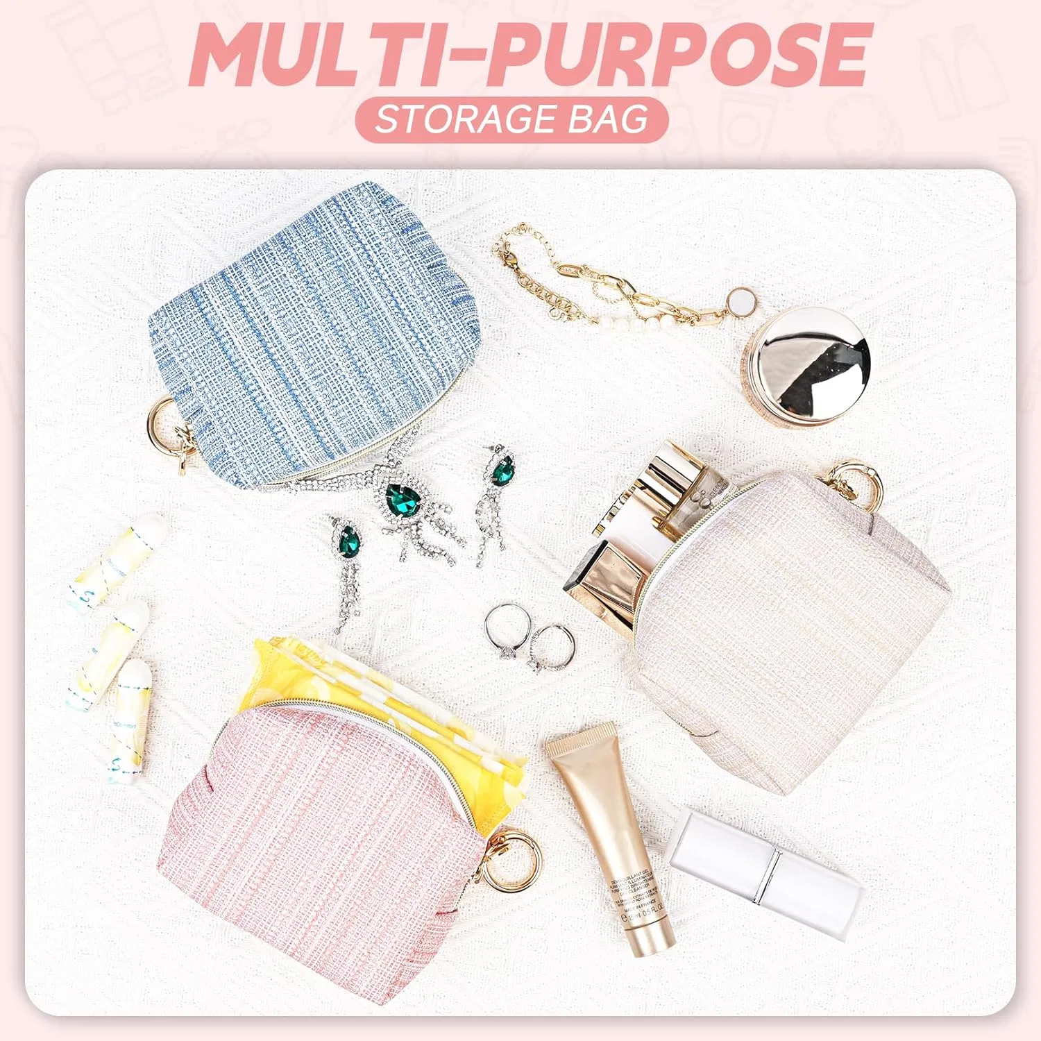 Женская мини-косметичка из искусственной кожи с блестками Playexen, Aa-Lip Bag-Blue — фото 4
