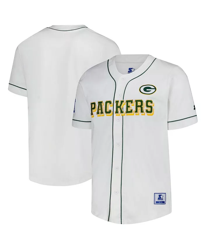 

Мужская белая бейсбольная джерси Green Bay Packers Relay на пуговицах Starter