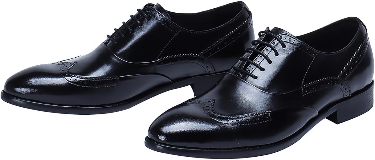 

Мужские оксфорды Santimon, официальная обувь из кожи, классические броги с крыльями, дерби, деловые, для выпускного, свадьбы, стильные, повседневные, удобные прогулочные туфли для мужчин, черный