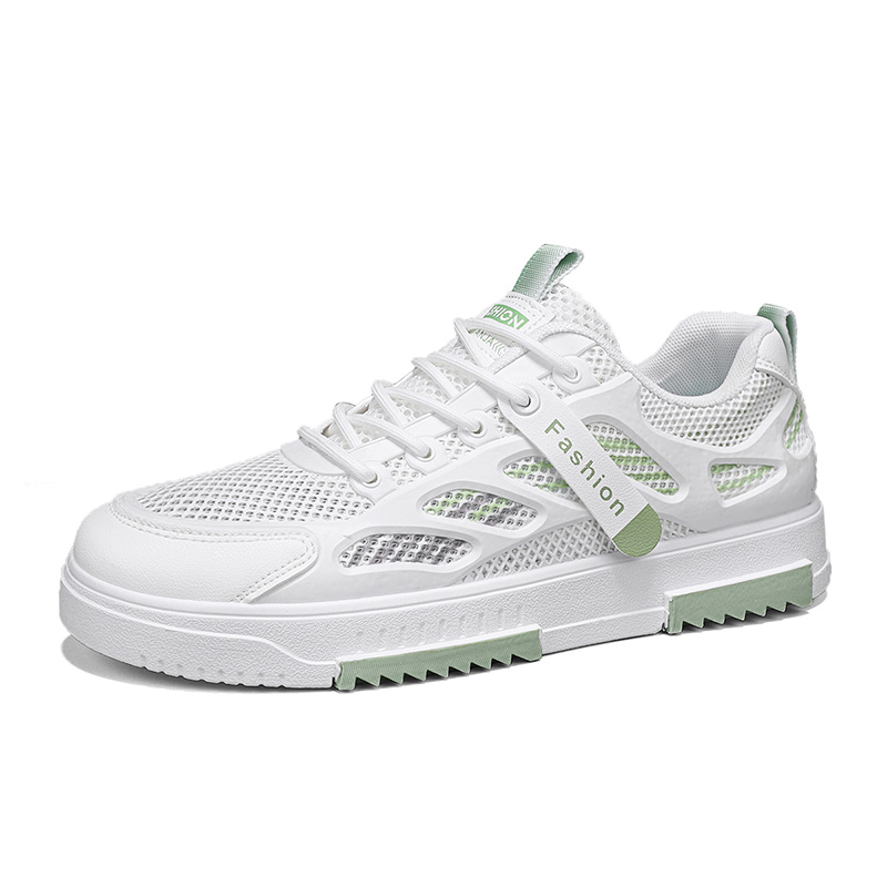 

SHOUBA Низкие скейтерские кроссовки мужские бело-зеленые, цвет White Green