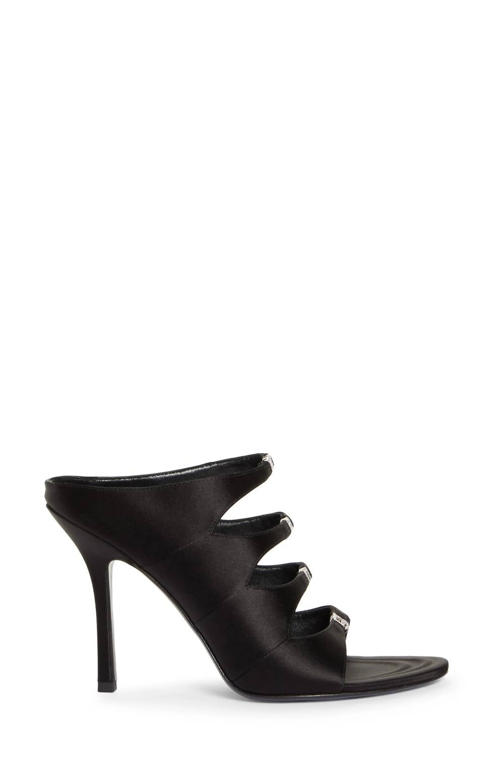 Женские черные атласные сандалии на каблуке Lolita с кристаллами Alexanderwang — фото 3