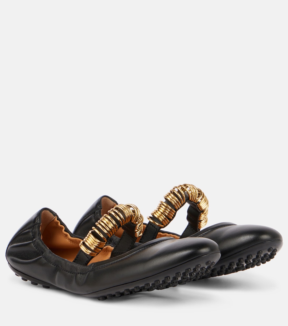 Декорированные кожаные балетки Мэри Джейн Tod's, Nero