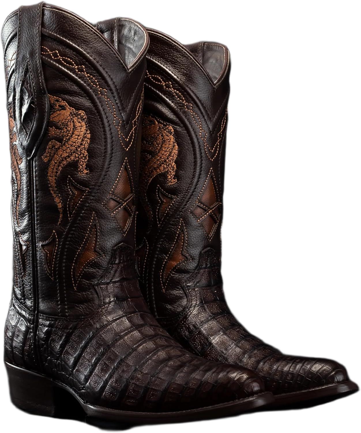 

Мужские ковбойские сапоги Rodeo Cartie из натуральной экзотической кожи крокодила каймана, подошва J, бурбон-коричневый Generic