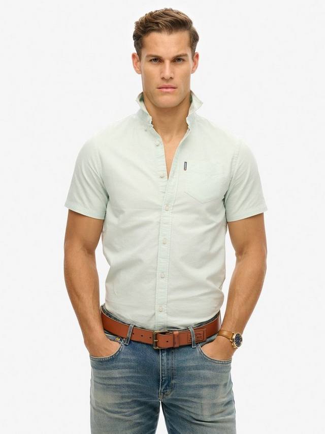 

Оксфордская рубашка с коротким рукавом Superdry, Light Green