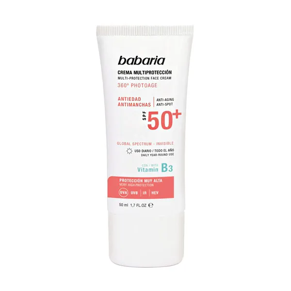 

Защитный крем для лица с витамином В3 Crema Multiprotección Antiedad Spf50+ Babaria, 50 ml