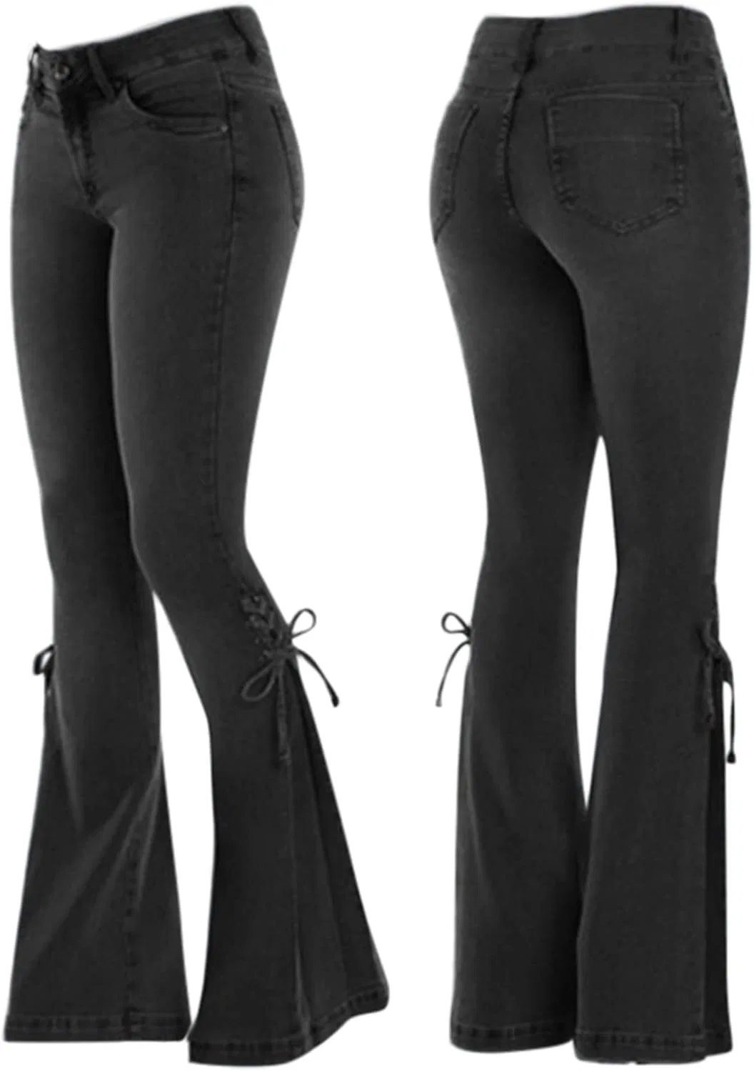 Джинсы клеш Women Jeans, черный — фото 2