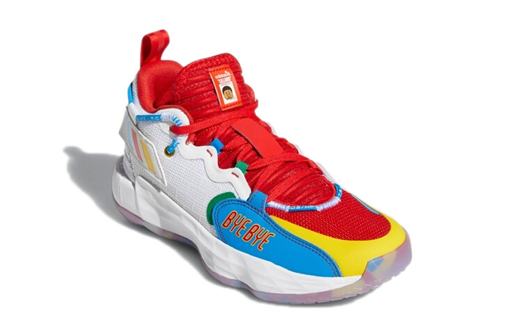 Баскетбольные кроссовки D Lillard 7 Kids GS Mid-top белые/красные Adidas — фото 3