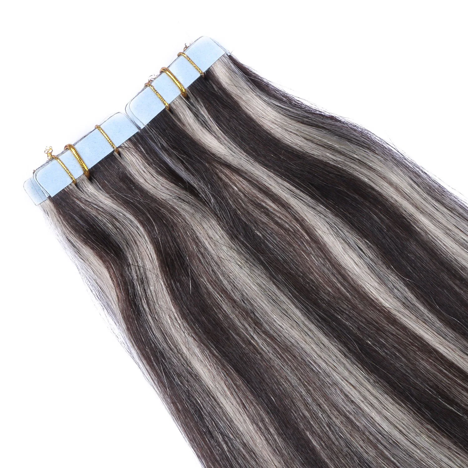 Наращивание волос на лентах Novon Hair Extensions #1B/Grey, 60 см, 10 прядей Haar-Profi — фото 4