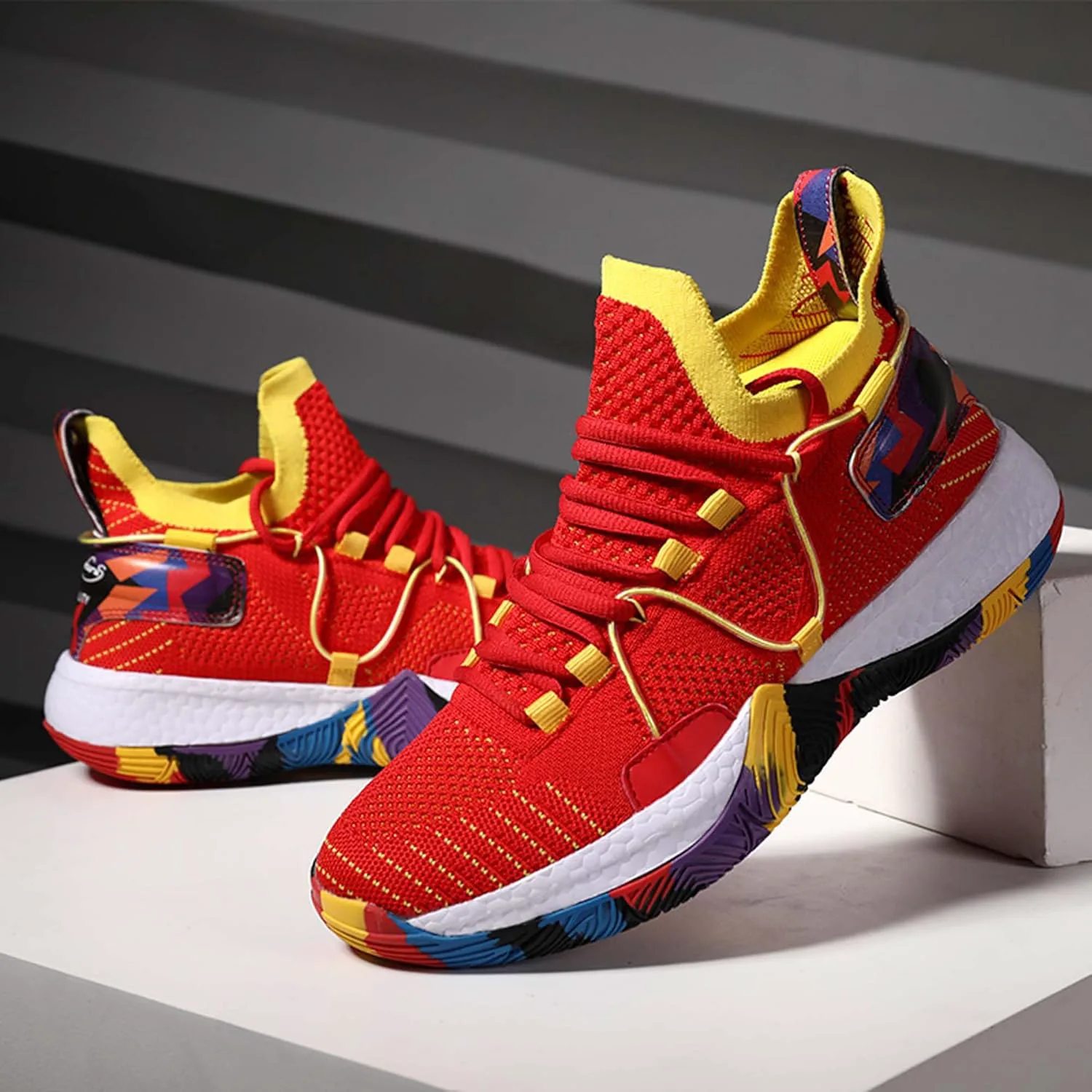 

Мужские и женские кроссовки для баскетбола из дышащей сетчатой ткани, средний верх, на шнуровке, повседневные кроссовки, противоскользящие и дышащие, для фитнеса и тренировок, легкие походные кроссовки для улицы, бейсбольные кроссовки WURMIUHD,...