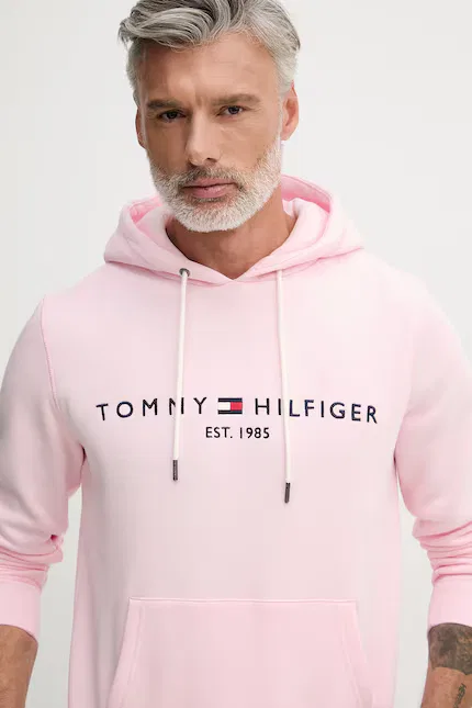 Худи мужское с капюшоном Tommy Hilfiger, розовый — фото 4