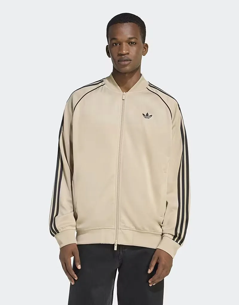 Спортивная футболка Adidas Originals SST adicolor classics свободного кроя, цвет хаки/черный