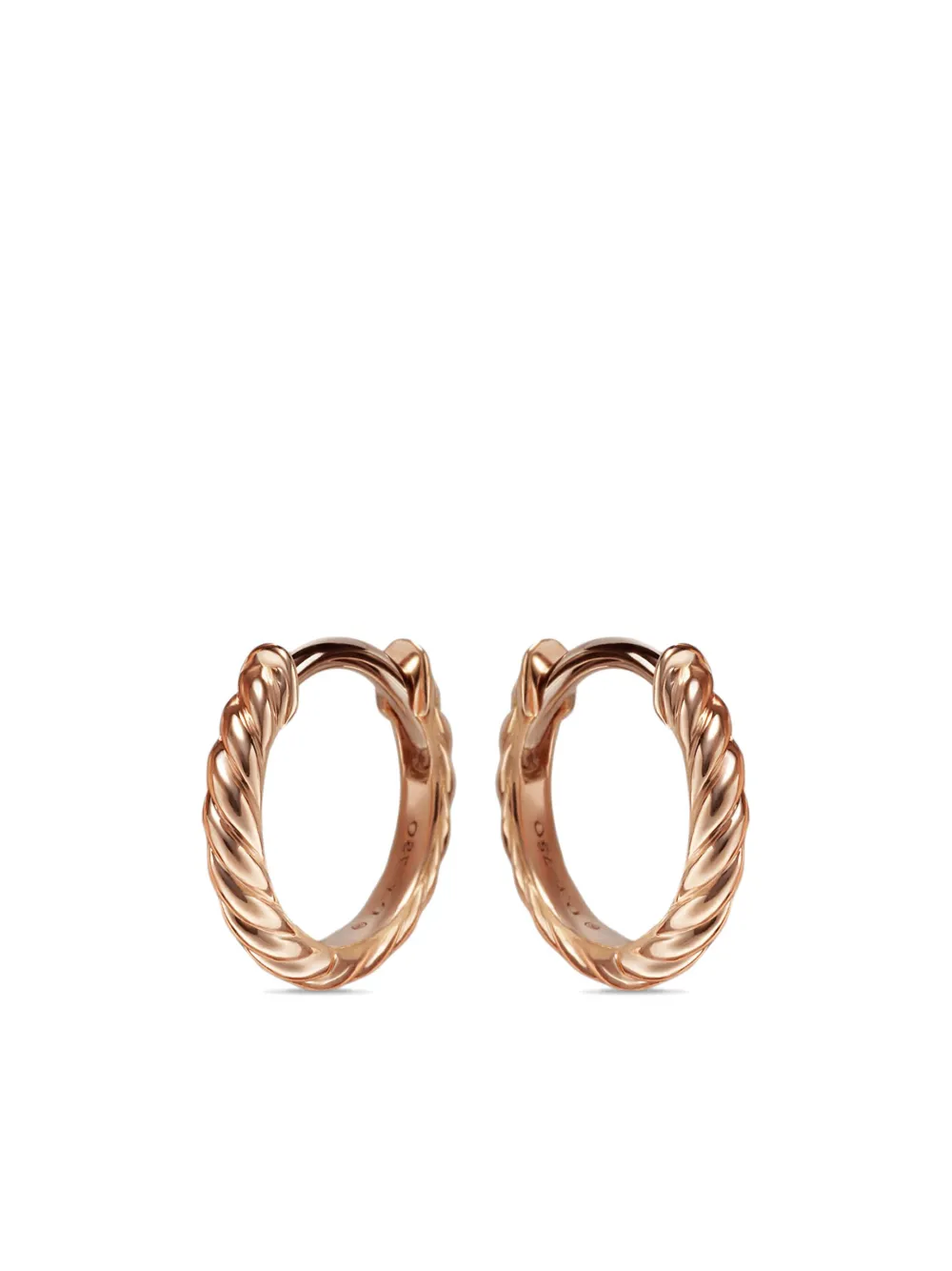 

Серьги-хагги Sculpted Cable из розового золота (10.7 мм) David Yurman, розовый