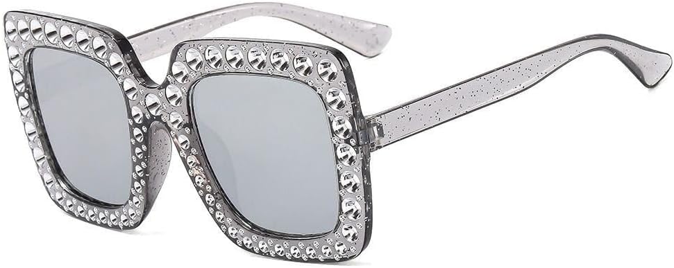 

Квадратные солнцезащитные очки со стразами для женщин, большие солнцезащитные очки с кристаллами, винтажные, с защитой от УФ-излучения UV400, в стиле уличной моды LXLHWN, One Color