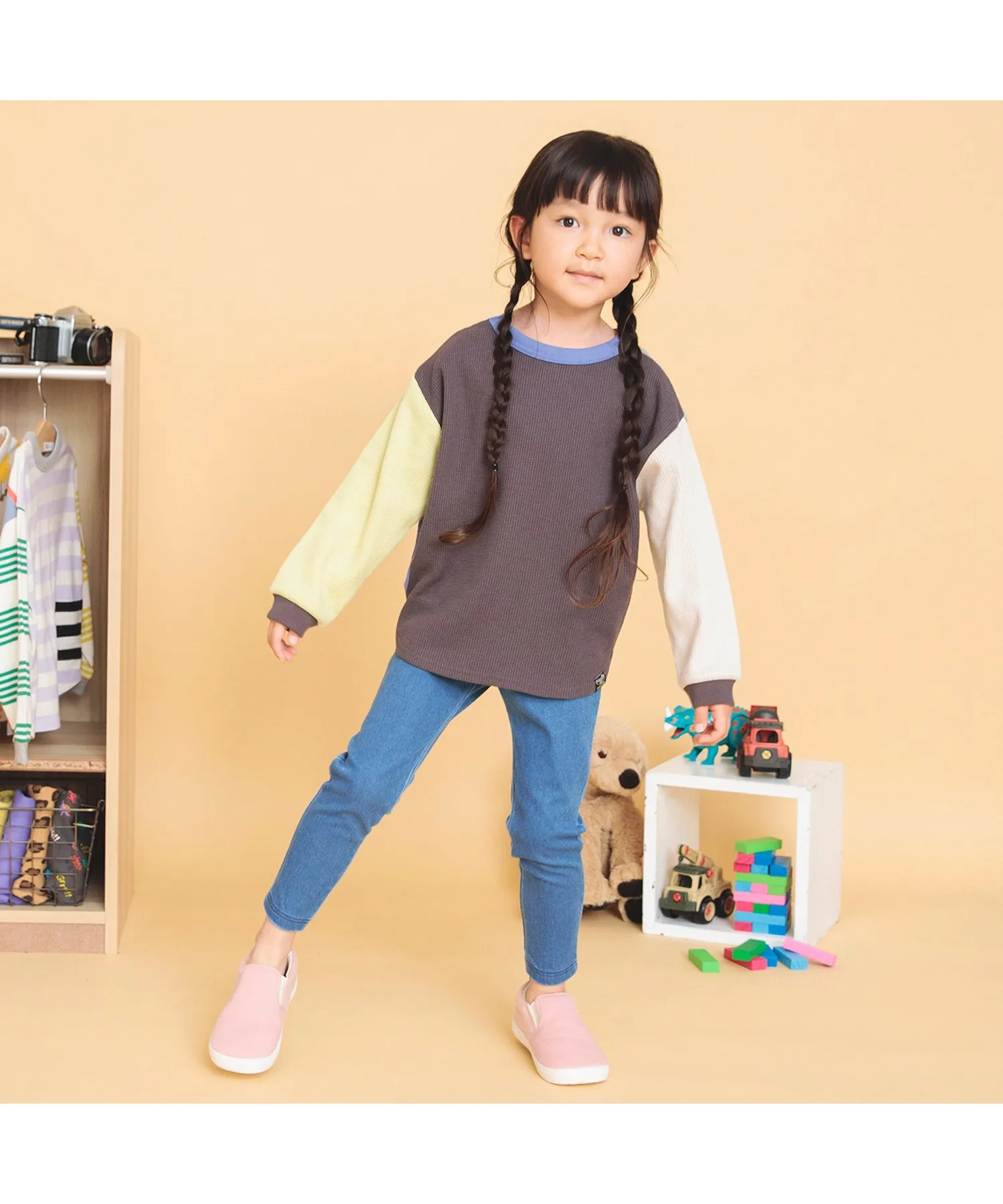 Детские штаны с эластичной резинкой DAISUKI BREEZE коричневые — фото 2