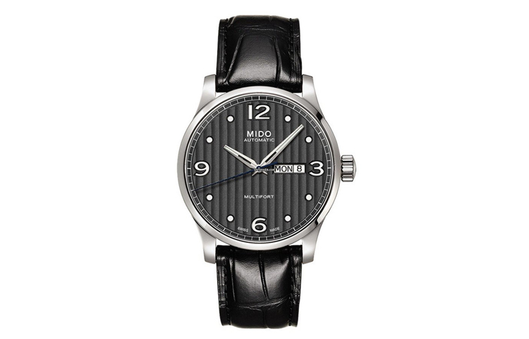 

MIDO Часы Helm Automatic Mechanical Movement Men's Watch Watch 42mm Black Dial Cow Leather Strap, Black
