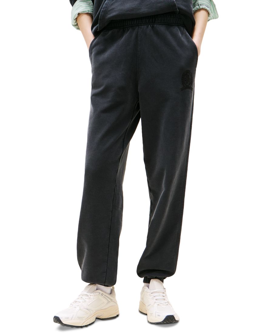 

Женские спортивные брюки Crest из хлопка с высокой посадкой Tommy Jeans, Black