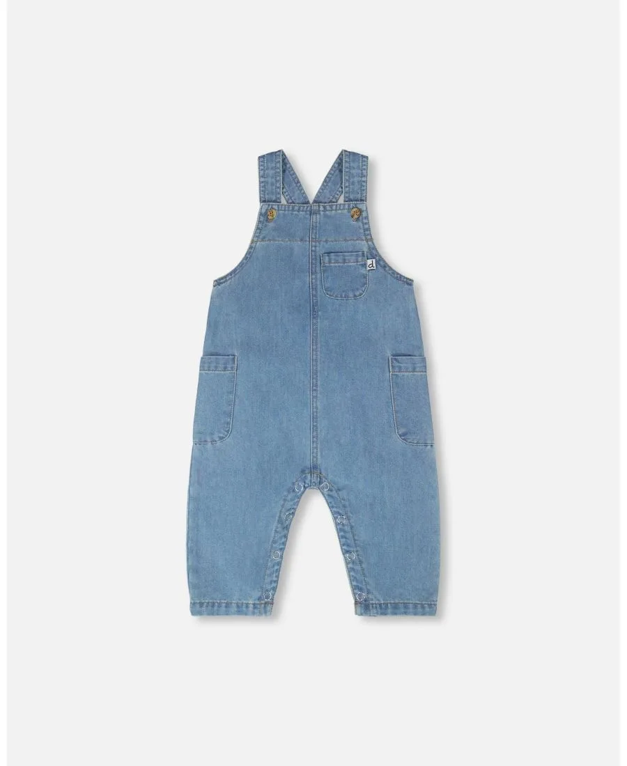 Детский комбинезон из шамбре для мальчиков Deux par Deux, светло-голубой denim