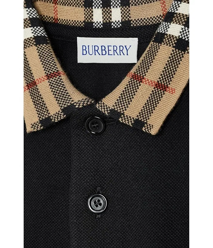 Рубашка с воротником хлопок Johane Collar Shirt Burberry Kids, Poppy Red Ip Check — фото 3