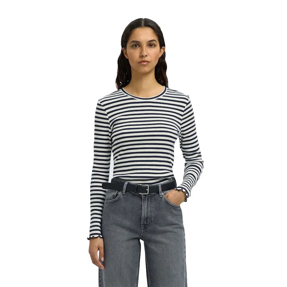 

Лонгслив Selected Anna Stripe, синий