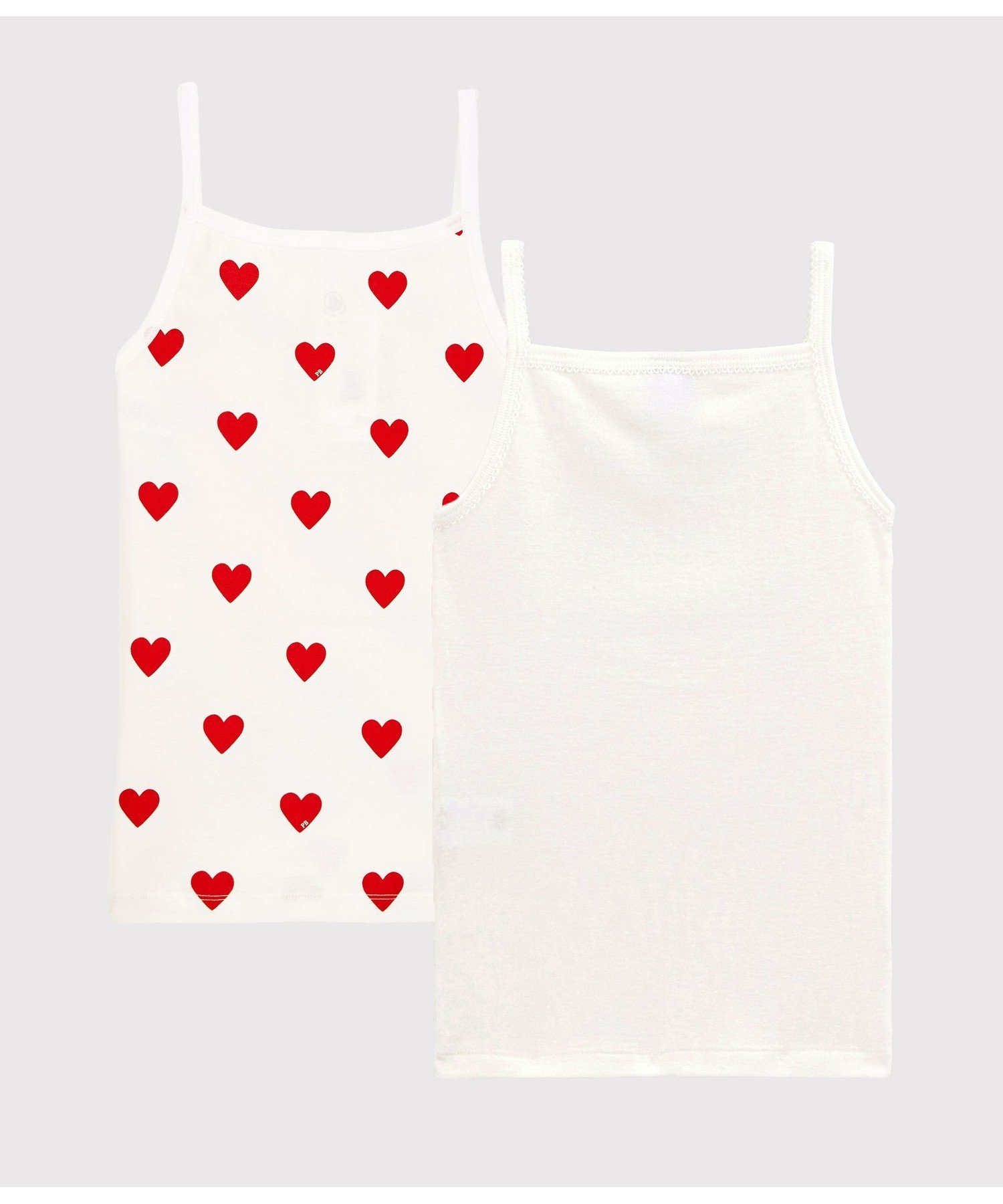 Топы с принтом в виде сердечек (комплект из 2 штук) PETIT BATEAU, Color 1 — фото 2