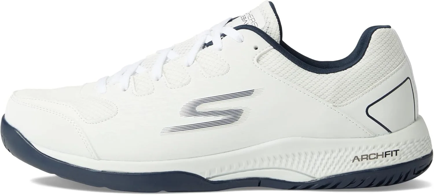 Мужские кроссовки Skechers Viper Court - спортивные кроссовки для пиклбола, подходящие для игры в помещении и на открытом воздухе, с поддержкой свода стопы, белый/темно-синий — фото 4